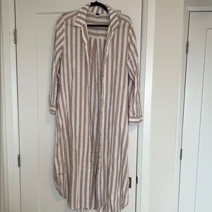 Old Navy Striped Button-Up Long Shirt Dress